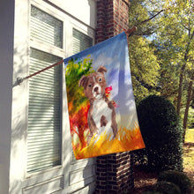 Load image into Gallery viewer, Fall Red Staffordshire Bull Terrier Flag Canvas House Size CK1933CHF
