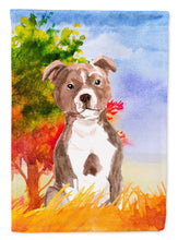 Load image into Gallery viewer, Fall Red Staffordshire Bull Terrier Flag Canvas House Size CK1933CHF