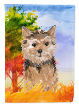 Load image into Gallery viewer, Fall Norwich Terrier Flag Canvas House Size CK1936CHF