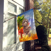 Load image into Gallery viewer, Fall Chocolate Labradoodle Flag Canvas House Size CK1953CHF