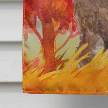 Load image into Gallery viewer, Fall Chocolate Labradoodle Flag Canvas House Size CK1953CHF