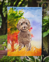 Load image into Gallery viewer, Fall Chocolate Labradoodle Garden Flag - Outdoor Decorative Yard Flag CK1953GF