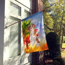 Load image into Gallery viewer, Fall Brittany Spaniel Flag Canvas House Size CK1954CHF