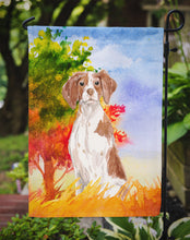 Load image into Gallery viewer, Fall Brittany Spaniel Garden Flag - Outdoor Decorative Yard Flag CK1954GF
