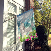 Load image into Gallery viewer, Mountian Flowers White Poodle Flag Canvas House Size CK1964CHF