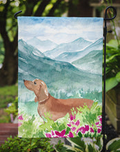 Load image into Gallery viewer, Mountian Flowers Red Dachshund Garden Flag - Outdoor Decorative Yard Flag CK1967GF