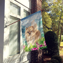 Load image into Gallery viewer, Mountian Flowers Pomeranian Flag Canvas House Size CK1970CHF