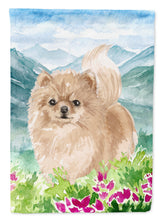 Load image into Gallery viewer, Mountian Flowers Pomeranian Flag Canvas House Size CK1970CHF