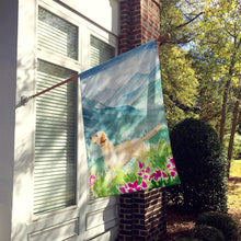 Load image into Gallery viewer, Mountian Flowers Yellow Labrador Flag Canvas House Size CK1973CHF