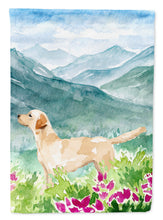 Load image into Gallery viewer, Mountian Flowers Yellow Labrador Flag Canvas House Size CK1973CHF
