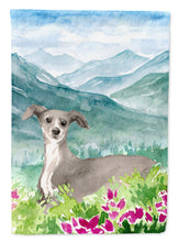 Load image into Gallery viewer, Mountian Flowers Italian Greyhound Flag Canvas House Size CK1974CHF