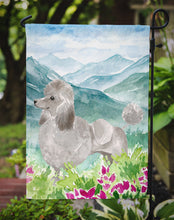 Load image into Gallery viewer, Mountian Flowers Silver Poodle Garden Flag - Outdoor Decorative Yard Flag CK1975GF