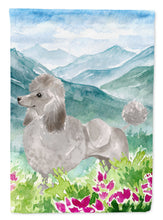 Load image into Gallery viewer, Mountian Flowers Silver Poodle Garden Flag - Outdoor Decorative Yard Flag CK1975GF