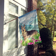 Load image into Gallery viewer, Mountian Flowers German Shepherd Flag Canvas House Size CK1977CHF