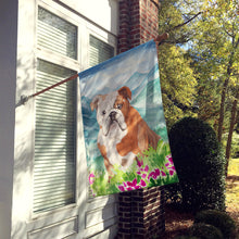 Load image into Gallery viewer, Mountian Flowers English Bulldog Flag Canvas House Size CK1979CHF