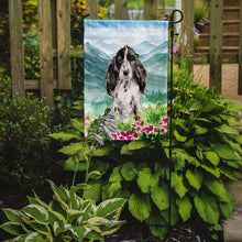 Load image into Gallery viewer, Mountian Flowers Black Parti Cocker Spaniel Garden Flag - Outdoor Decorative Yard Flag CK1982GF