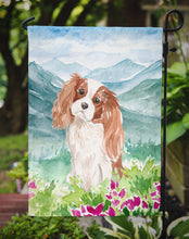 Load image into Gallery viewer, Mountian Flowers Blenheim Cavalier Spaniel Garden Flag - Outdoor Decorative Yard Flag CK1985GF