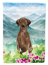 Load image into Gallery viewer, Mountian Flowers Chocolate Lab Garden Flag - Outdoor Decorative Yard Flag CK1986GF