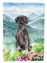Load image into Gallery viewer, Mountian Flowers Black Lab Garden Flag - Outdoor Decorative Yard Flag CK1992GF