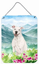 Load image into Gallery viewer, Mountian Flowers White Staffie Bull Terrier Wall or Door Hanging Prints CK1996DS1216