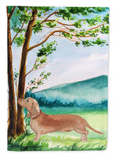 Load image into Gallery viewer, Under the Tree Red Dachshund Flag Canvas House Size CK2002CHF