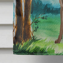 Load image into Gallery viewer, Under the Tree Chocolate Labrador Flag Canvas House Size CK2021CHF