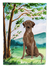 Load image into Gallery viewer, Under the Tree Chocolate Labrador Flag Canvas House Size CK2021CHF