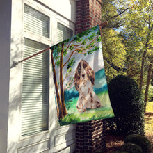 Load image into Gallery viewer, Under the Tree Chocolate Parti Cocker Spaniel Flag Canvas House Size CK2022CHF