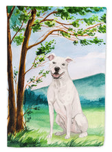 Load image into Gallery viewer, Under the Tree White Staffie Bull Terrier Garden Flag - Outdoor Decorative Yard Flag CK2031GF