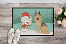 Load image into Gallery viewer, German Shepherd and Snowman Christmas Doormat - 18x27 Decorative Floor Mat – Indoor/Outdoor Rug with Artistic Flair CK2033MAT