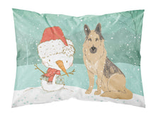 Load image into Gallery viewer, German Shepherd and Snowman Christmas  Standard Pillowcase – Artistic Decorative Front, White Back CK2033PILLOWCASE
