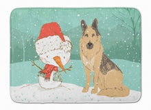 Load image into Gallery viewer, German Shepherd and Snowman Christmas Machine Washable Memory Foam Mat CK2033RUG