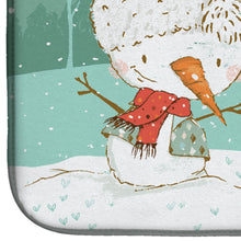 Load image into Gallery viewer, White Boxer and Snowman Christmas Dish Drying Mat – Absorbent, Artistic Kitchen Essentials CK2034DDM