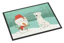Load image into Gallery viewer, White Boxer and Snowman Christmas Doormat - 24x36 Decorative Floor Mat – Indoor/Outdoor Rug with Artistic Flair CK2034JMAT