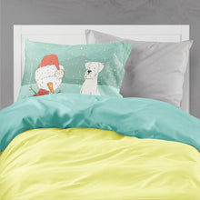 Load image into Gallery viewer, White Boxer and Snowman Christmas  Standard Pillowcase – Artistic Decorative Front, White Back CK2034PILLOWCASE