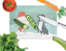 Load image into Gallery viewer, Black Boxer and Snowman Christmas Glass Cutting Boards – Durable, Decorative Kitchen Art Large CK2035LCB