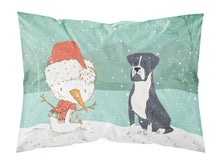 Load image into Gallery viewer, Black Boxer and Snowman Christmas  Standard Pillowcase – Artistic Decorative Front, White Back CK2035PILLOWCASE