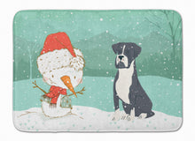 Load image into Gallery viewer, Black Boxer and Snowman Christmas Machine Washable Memory Foam Mat CK2035RUG