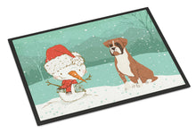 Load image into Gallery viewer, Fawn Boxer and Snowman Christmas Doormat - 24x36 Decorative Floor Mat – Indoor/Outdoor Rug with Artistic Flair CK2036JMAT
