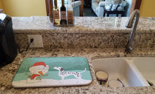 Load image into Gallery viewer, Dalmatian and Snowman Christmas Dish Drying Mat – Absorbent, Artistic Kitchen Essentials CK2037DDM
