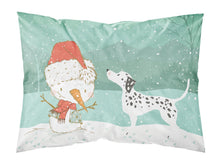 Load image into Gallery viewer, Dalmatian and Snowman Christmas  Standard Pillowcase – Artistic Decorative Front, White Back CK2037PILLOWCASE