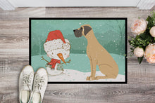 Load image into Gallery viewer, Fawn Natural Great Dane Snowman Christmas Doormat - 24x36 Decorative Floor Mat – Indoor/Outdoor Rug with Artistic Flair CK2040JMAT