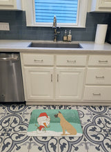 Load image into Gallery viewer, Cropped Fawn Great Dane Snowman Christmas Machine Washable Memory Foam Mat CK2041RUG