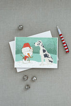 Load image into Gallery viewer, Harlequin Great Dane Snowman Christmas Greeting Cards -  Blank Note Cards – 8-Pack of Artist-Designed Cards with Envelopes