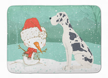 Load image into Gallery viewer, Harlequin Great Dane Snowman Christmas Machine Washable Memory Foam Mat CK2042RUG