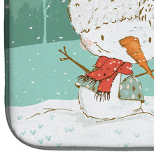 Load image into Gallery viewer, Brindle Greyhound Snowman Christmas Dish Drying Mat – Absorbent, Artistic Kitchen Essentials CK2043DDM