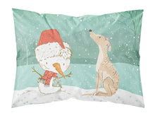 Load image into Gallery viewer, Brindle Greyhound Snowman Christmas  Standard Pillowcase – Artistic Decorative Front, White Back CK2043PILLOWCASE