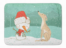 Load image into Gallery viewer, Brindle Greyhound Snowman Christmas Machine Washable Memory Foam Mat CK2043RUG