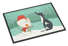 Load image into Gallery viewer, Black Greyhound Snowman Christmas Doormat - 18x27 Decorative Floor Mat – Indoor/Outdoor Rug with Artistic Flair CK2044MAT