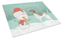 Load image into Gallery viewer, German Shorthair Snowman Christmas Glass Cutting Boards – Durable, Decorative Kitchen Art Large CK2045LCB